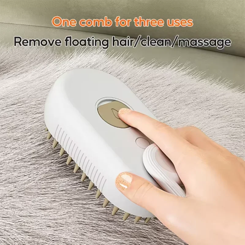 1pc New Cat Dog Pet Spray Massage Brush One Button Steam Spray Folding Rotatable Floating Hair Bath Hair Removal Brush Comb