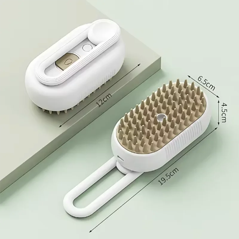 1pc New Cat Dog Pet Spray Massage Brush One Button Steam Spray Folding Rotatable Floating Hair Bath Hair Removal Brush Comb